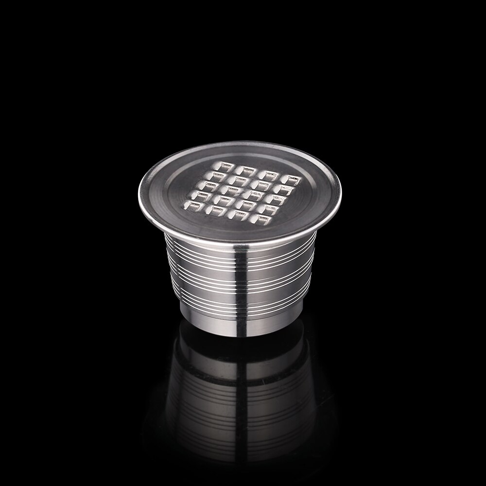 Herbruikbare navulbare metalen nespresso koffie capsule roestvrij staal gebruik 500 keer pod dop compatibel met nespresso machine borstel lepel: 1 stuk
