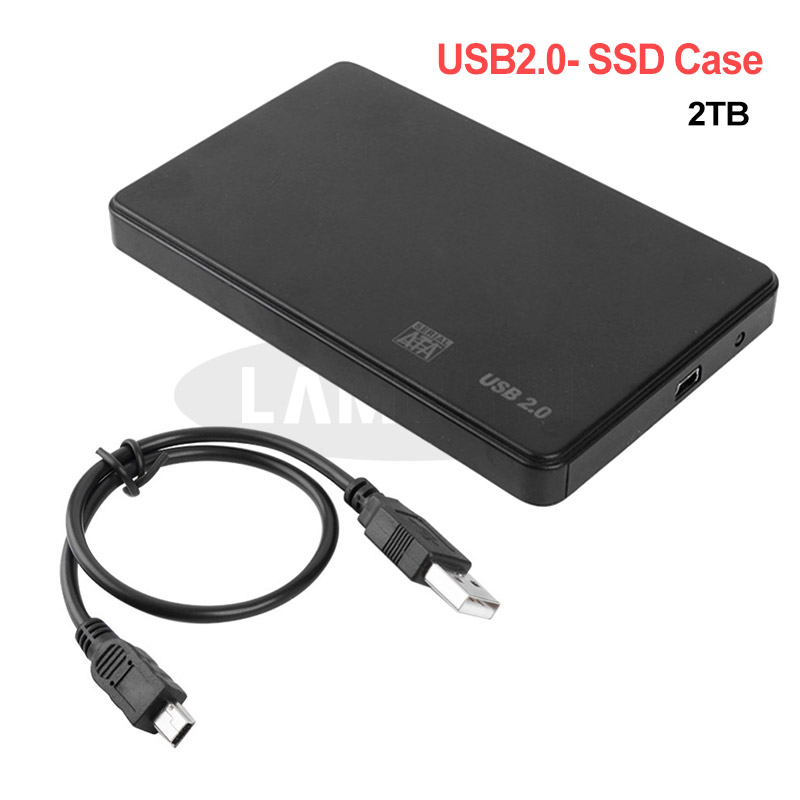 Usb 3.0 Sata 3.0 Harde Schijf Geval 2.5 Inch Ssd Hdd Behuizing Plug En Play Ondersteunt 3 Tb Transmissie Uasp protocol Hard Drive Case: Black USB 2.0