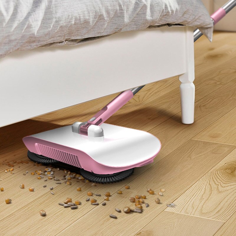 Stainless Steel Magic Sweeping Machine Push Type Broom Dustpan Mop All-In-One Hand Push Sweeper Handle Household Cleaning Tools