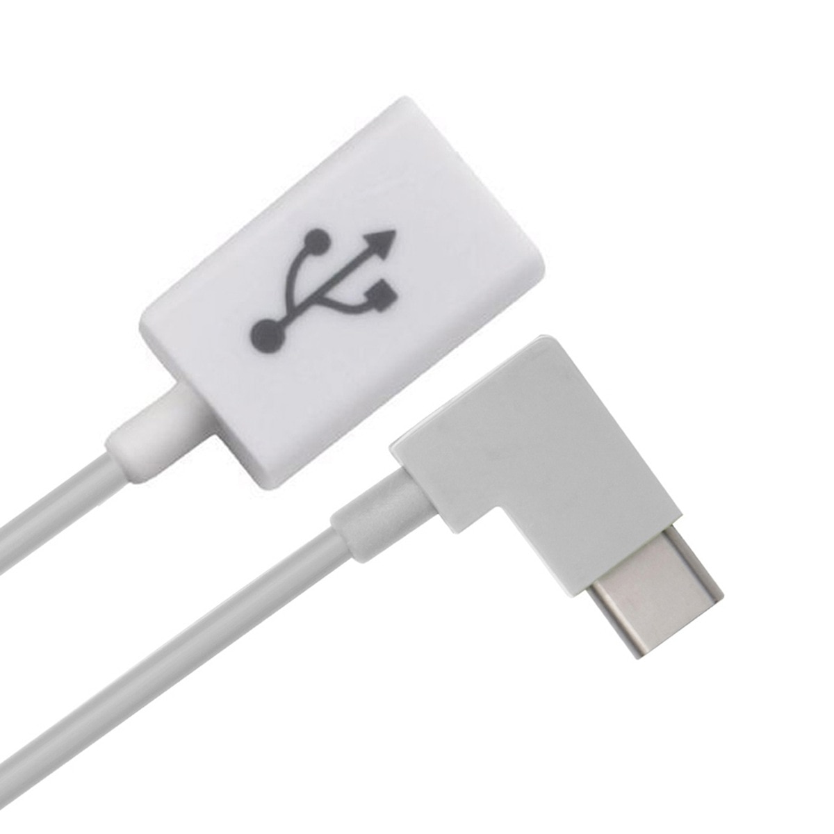Jimier Cablecc Haaks 90 Graden USB-C Type-C Naar Usb 2.0 Female Otg Kabel Voor Mobiele Telefoon Tablet & Laptop Wit