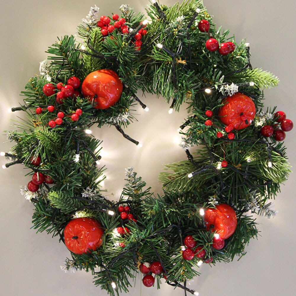 Christmas Wreath Door Flowers Plant Wreath Wall Decor Heart Round Wreath Garlands