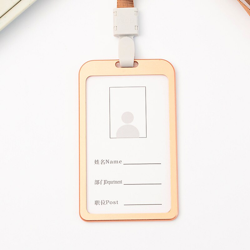 Nova liga de alumínio id cartão de identificação titular cartão de crédito banco cartões de ônibus caso capa suportes escritório escola papelaria alta qualidade: Gold