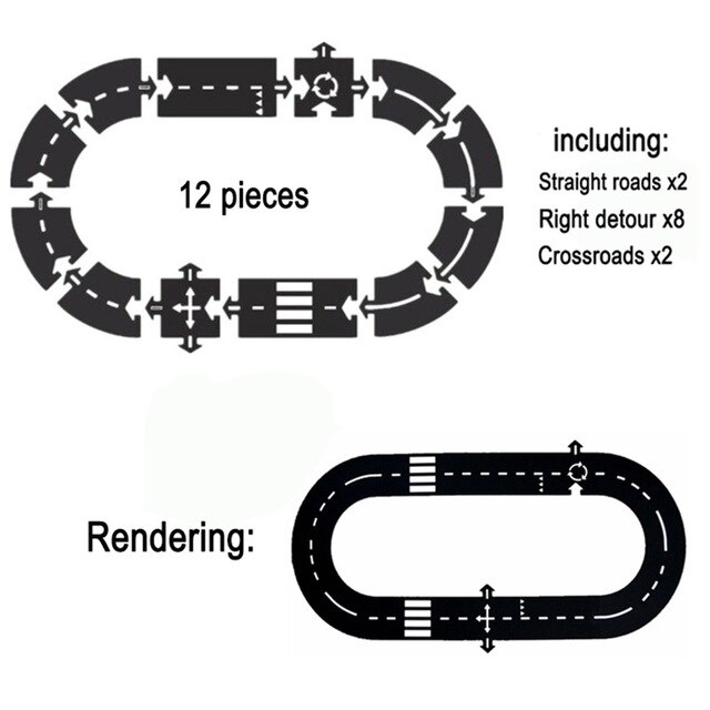 Puzzel Baby Mat DIY City Road Tapijt Voor Game Mat Nordic Baby Speelkleed Tapijt Educatief Speelgoed Auto Spoor Kinderen verjaardag: 12 pieces