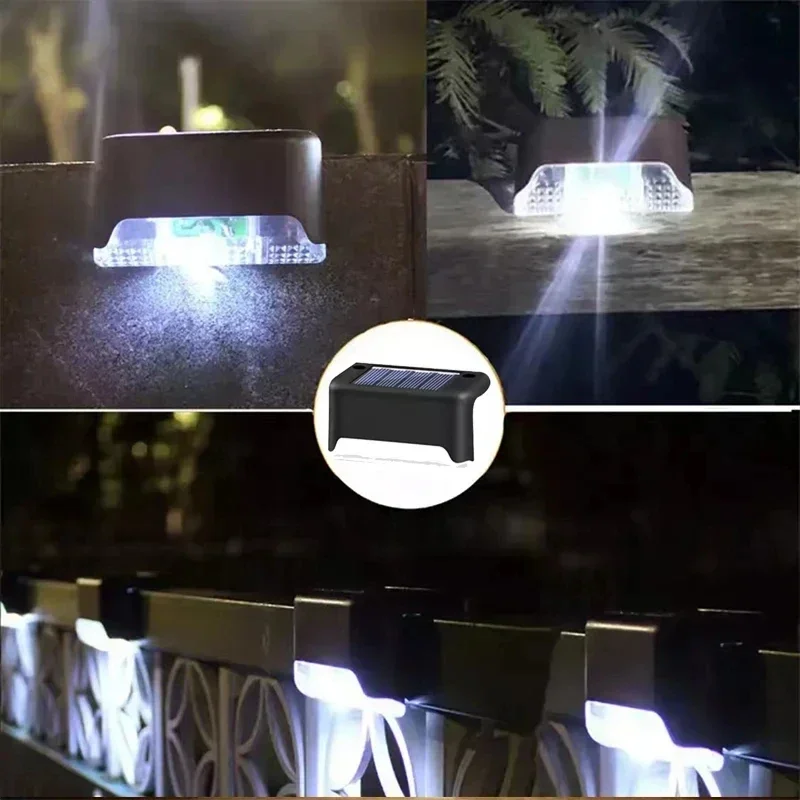 Warmweiße LED-Solar-Stufenlampe, Weg, Treppe, Gartenleuchten im Freien, wasserdichte Balkonleuchte, Dekoration für Terrasse, Treppen, Zaunleuchte: Mond blau / 11-15W