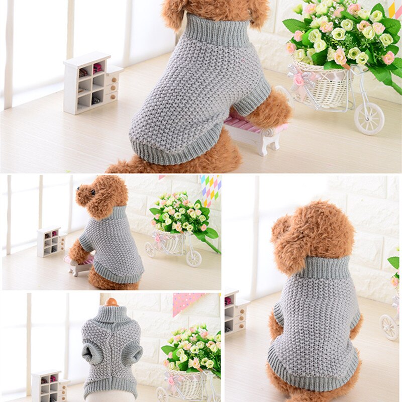 Suéter de punto para perros, ropa para mascotas cachorros, cálido, A la , sólido, variedad de patrones, Invierno