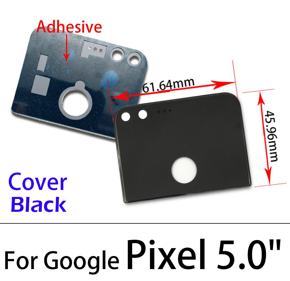 Rear Back Rear Camera Glass Lens Cover For Google Pixel XL / Pixel 2 XL / Pixel 3 XL 5.0" 5.5 " Camera Lens With Sticker: Pixel Black Cover