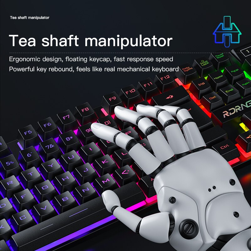 Gaming E-sport Keyboard and Mouse Wired Mechanical keyboard backlight Gamer keyboard mice 3200DPI Silent Mouse Set For PC laptop