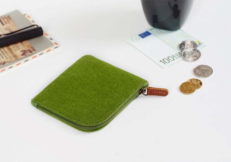 Møntpung tegnebog kvinder mænd skift taske kreditkort id holder lynlås mønt punge tegnebøger: Grøn