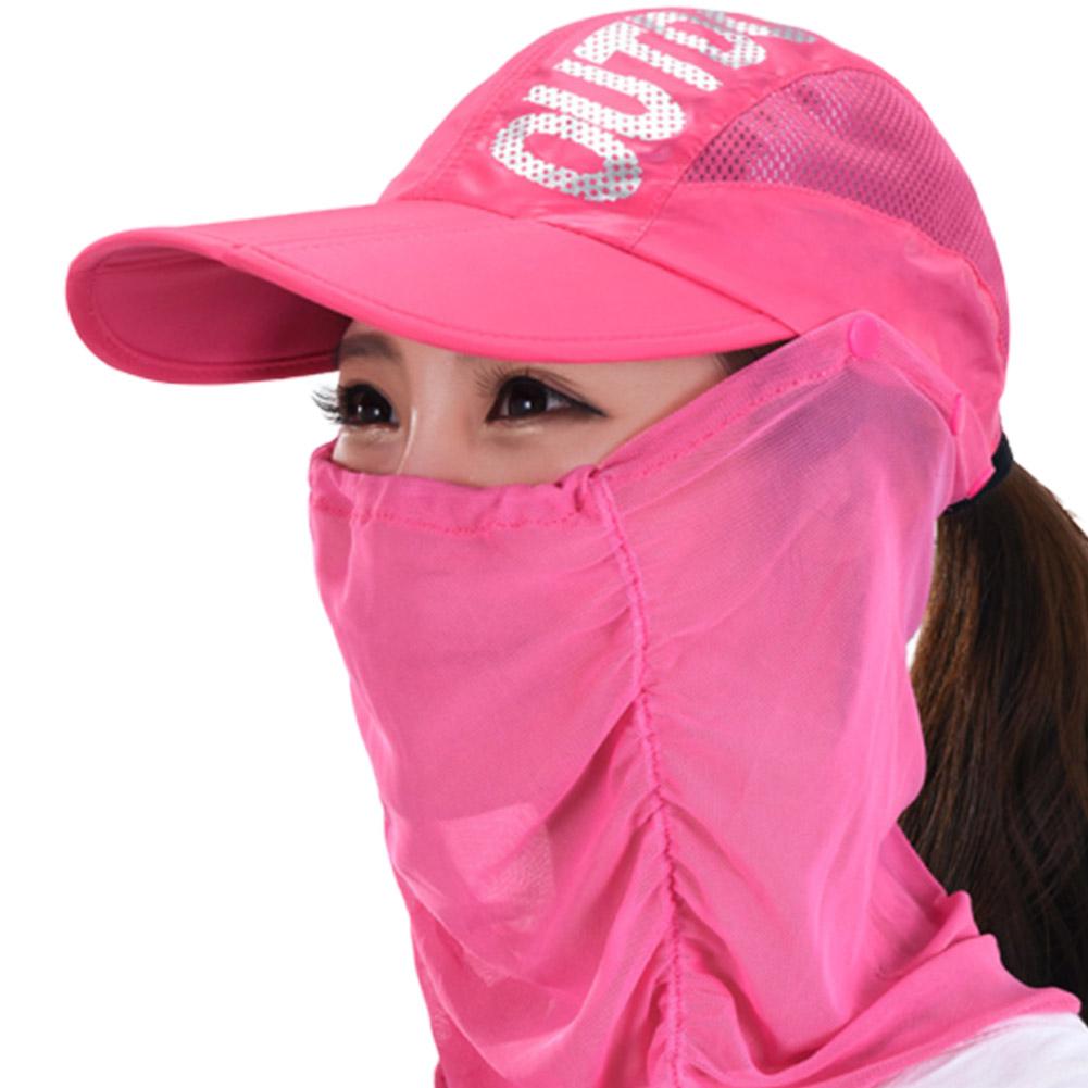 GloryStar Flat brim Sun Hat Ladies Sunscreen Outdoor Folding Baseball Cap Summer Mesh Quick-Drying Cycling Cap 56-59cm