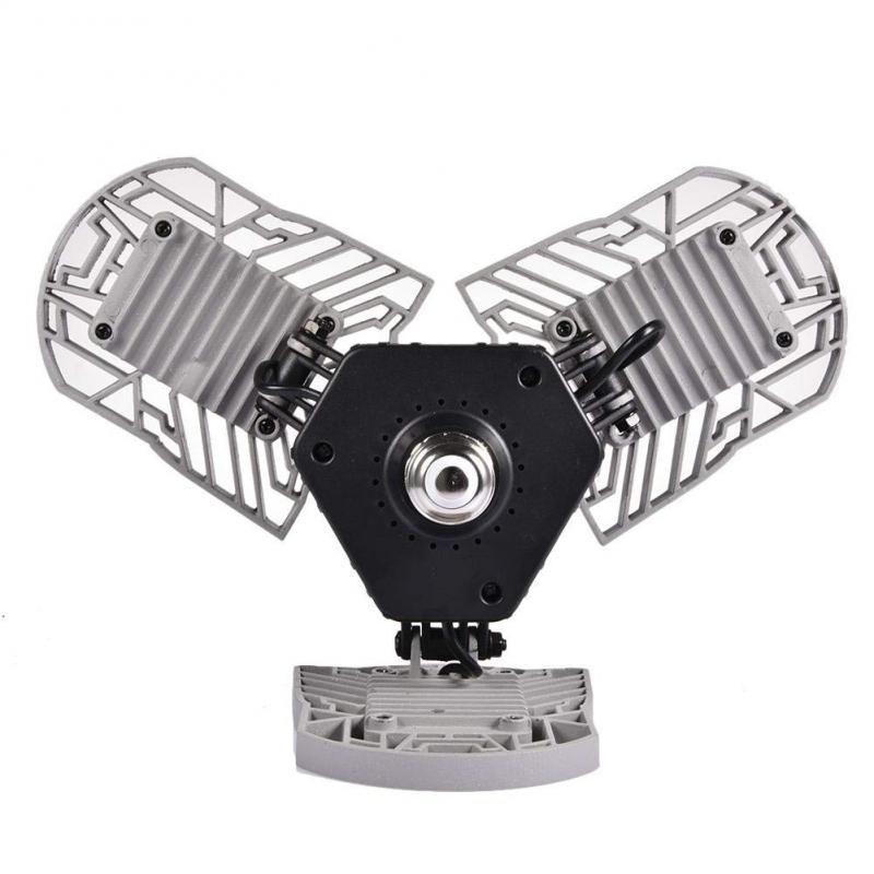 Superljus 60w/80w led garagelampa 360 grader led garagelampa deformerbar taklampa inomhus för garageverkstad fotboll