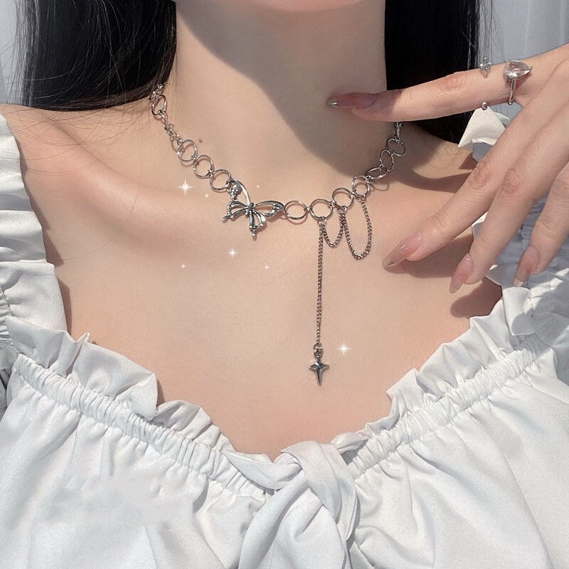 Estetyczna moda złoty kolor dwuwarstwowy wąż Chain Link Choker naszyjnik dla kobiet artystyczny wielowarstwowy urok biżuterii prezent: HZS-162