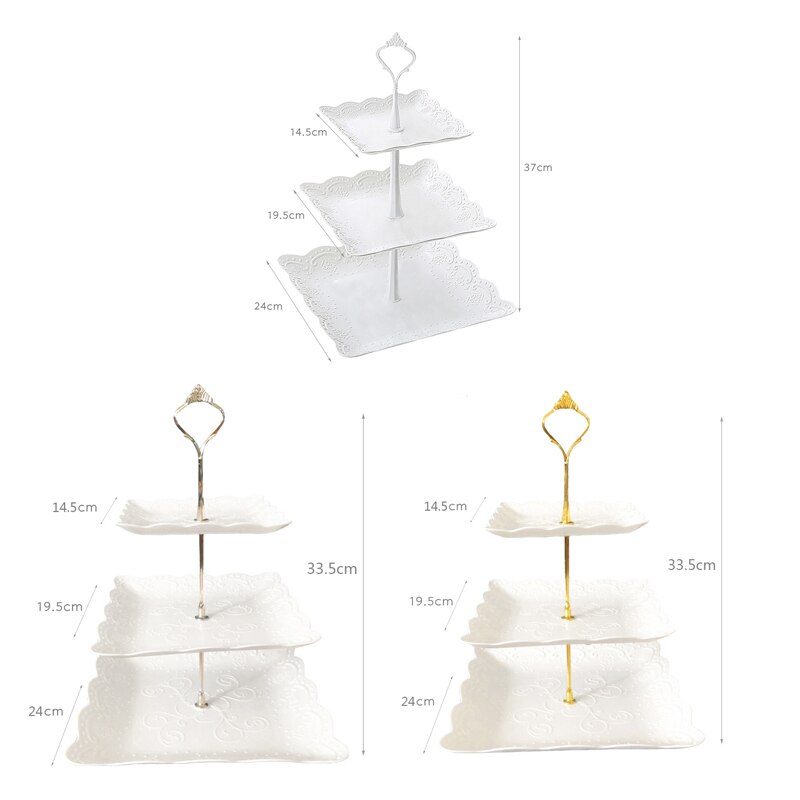 Three-tier Detachable Snack Cake Stand Fruit Rack ... – Vicedeal