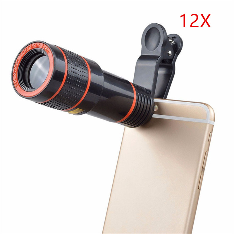8x 12x Handy Objektiv Clip Optische Zoom Teleskop Objektiv HD Smartphone Kamera Objektiv für iPhone X Xs MAX XR 8 für Samsung S8 S9: 12X