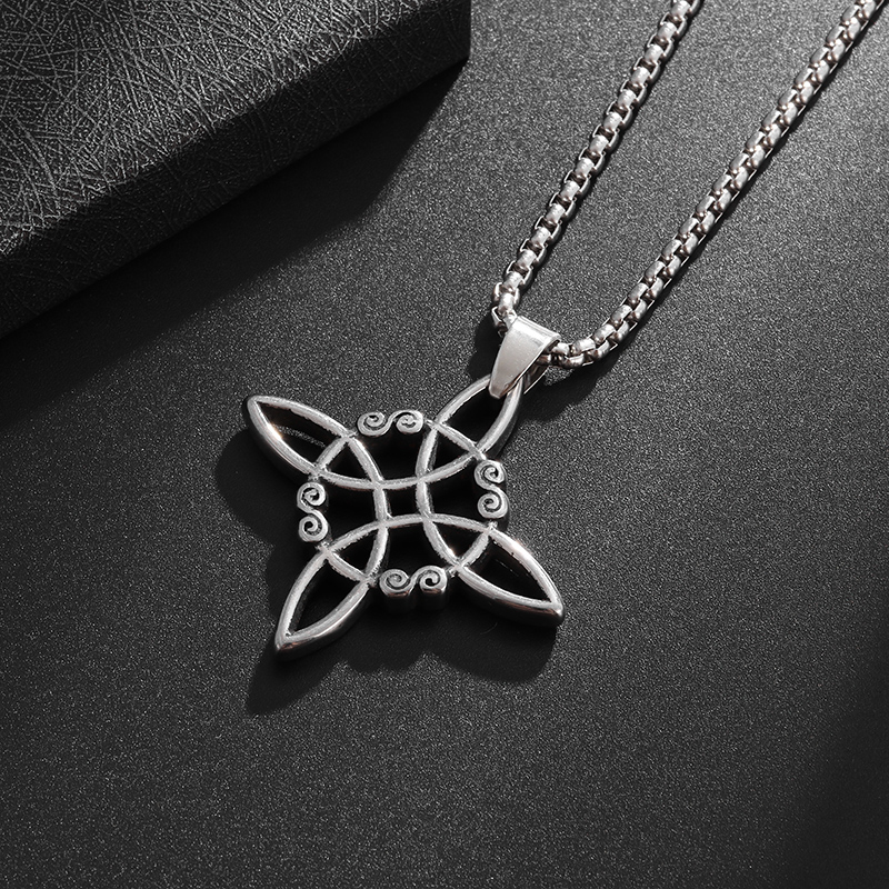 Moda bruxaria bruxa nó colar celta proteção irlandesa nó pingente masculino feminino tendência amuletos jóias presentes