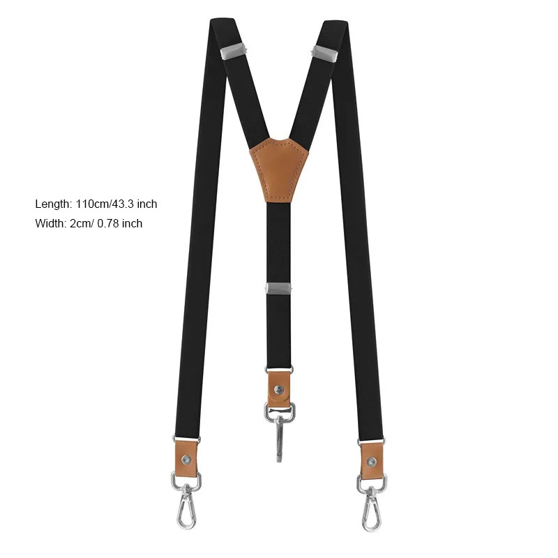 Vintage Men's Suspenders 3 Hooks Suspenders Man Pants Casual Mens Trouser PU Leather Suspenders Adjustable Braces
