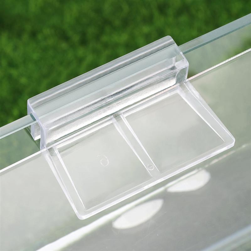 POPETPOP-soportes de acrílico para acuario, cubierta de cristal transparente para pecera, Clip de soporte de 6mm, 6 uds.
