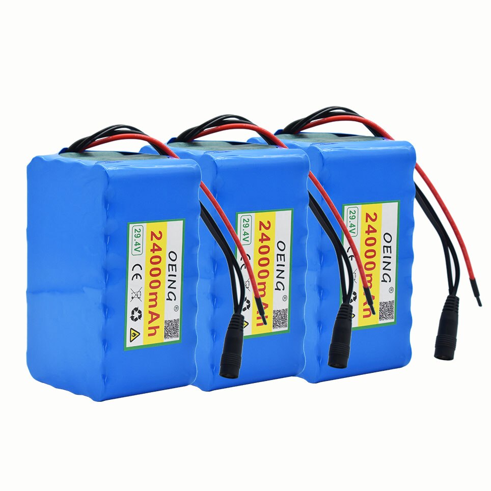 Batterie lithium-ion 7S4P 24V, 29.4v, 24ah, rechargeable, pour moteur de vélo électrique, trottinette électrique, 18650