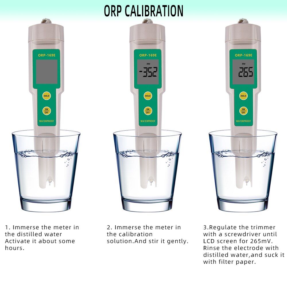 ORP/Redox 169E Tester waterproof ORP Meter Tester Monitor Pen Water Testing 0~+/-1999mV 50%off