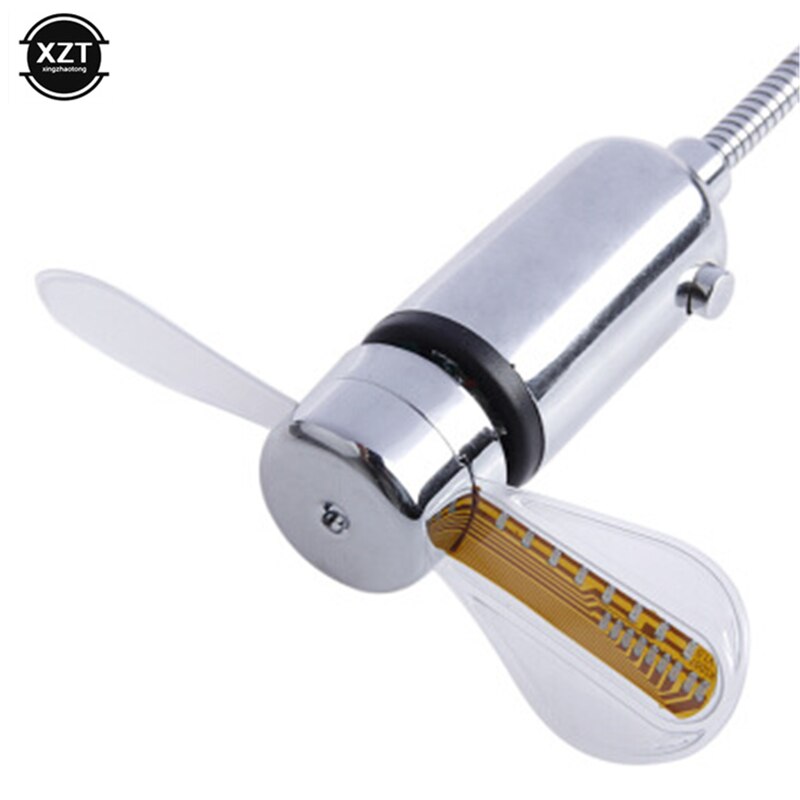Mini USB Fan Cool LED Clock Real Time Display Light Gooseneck Hand Fan Desk Laptop PC Notebook Gadget