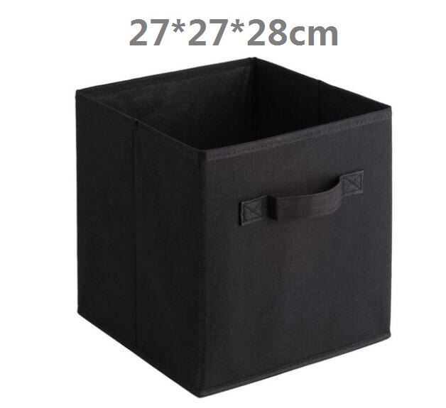 Foldable Fabric Storage box Cube Bins Cloth Organizer storage Baskets Folding Nursery Closet Drawer Features Dual Handles: Black