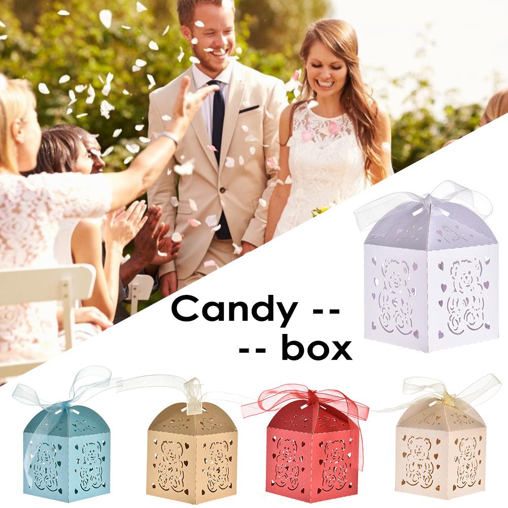 50PCS Valentine's Day Love Bear Candy Box Wedding Candy Chocolate Box