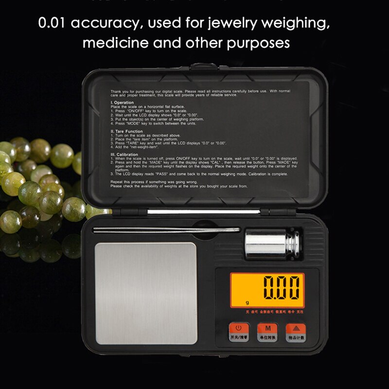 200G X 0.01G Sieraden Gram Schaal Pocket Weegschalen Hoge Precisie Met Lcd-scherm Voor Goud Zilver Sieraden Elektronische balans