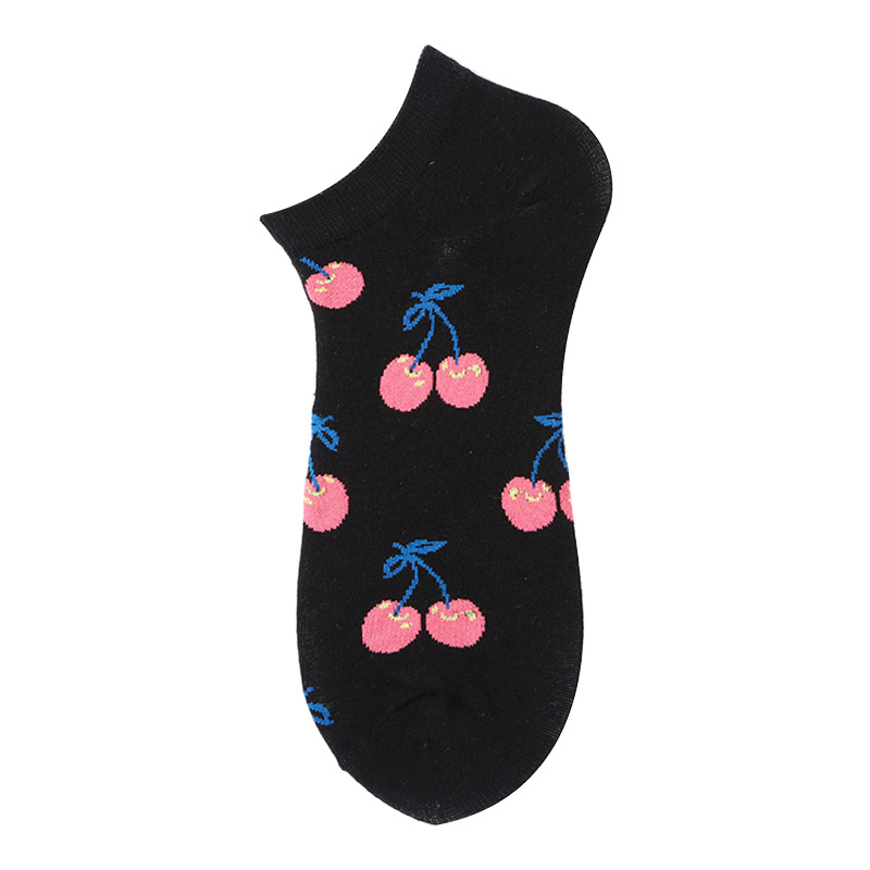 40 Style Colorful Short Socks Men Cotton Novelty Oil Painting Animals Food Avocado Casual Funny Ankle Sox: Water red