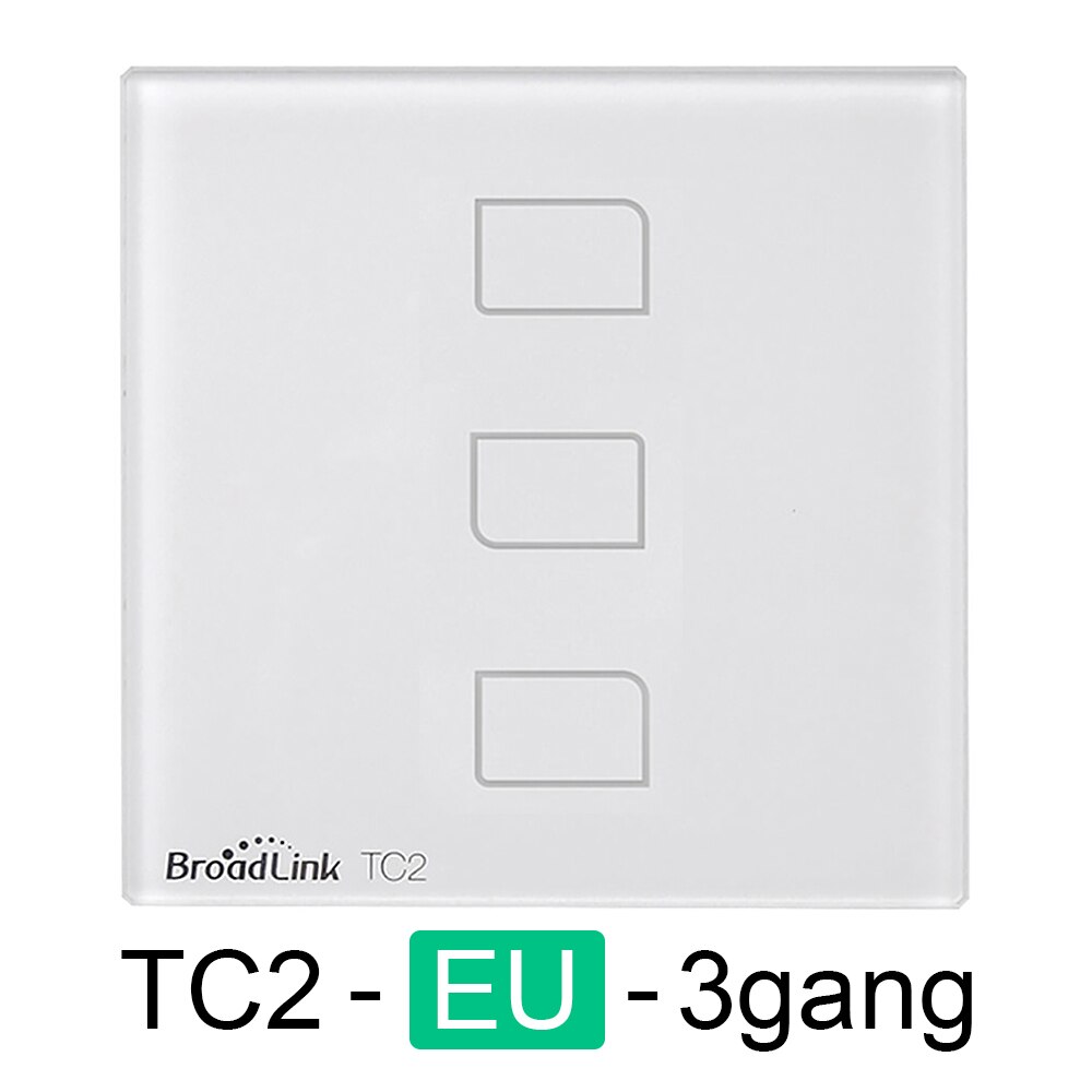 Broadlink interruptor de luz padrão tc2 1/2020, painel branco de design moderno, controle inteligente via rm pro rm4 pro: TC2 3gang EU