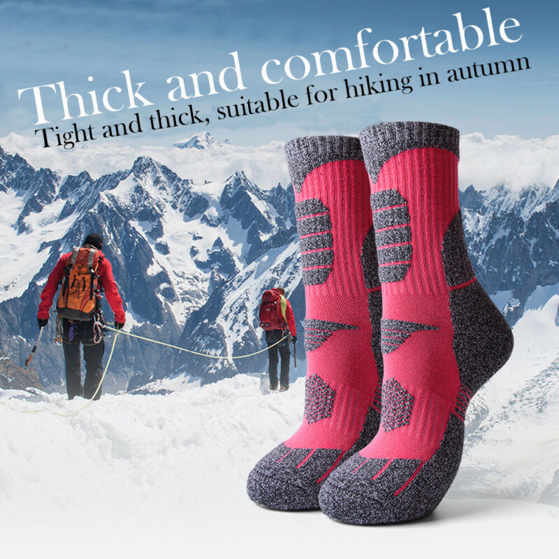 1 par kvinder mænd vinter varme elastiske termostrømper tyk bomuld udendørs sport ski snowboard cykling åndbare sokker