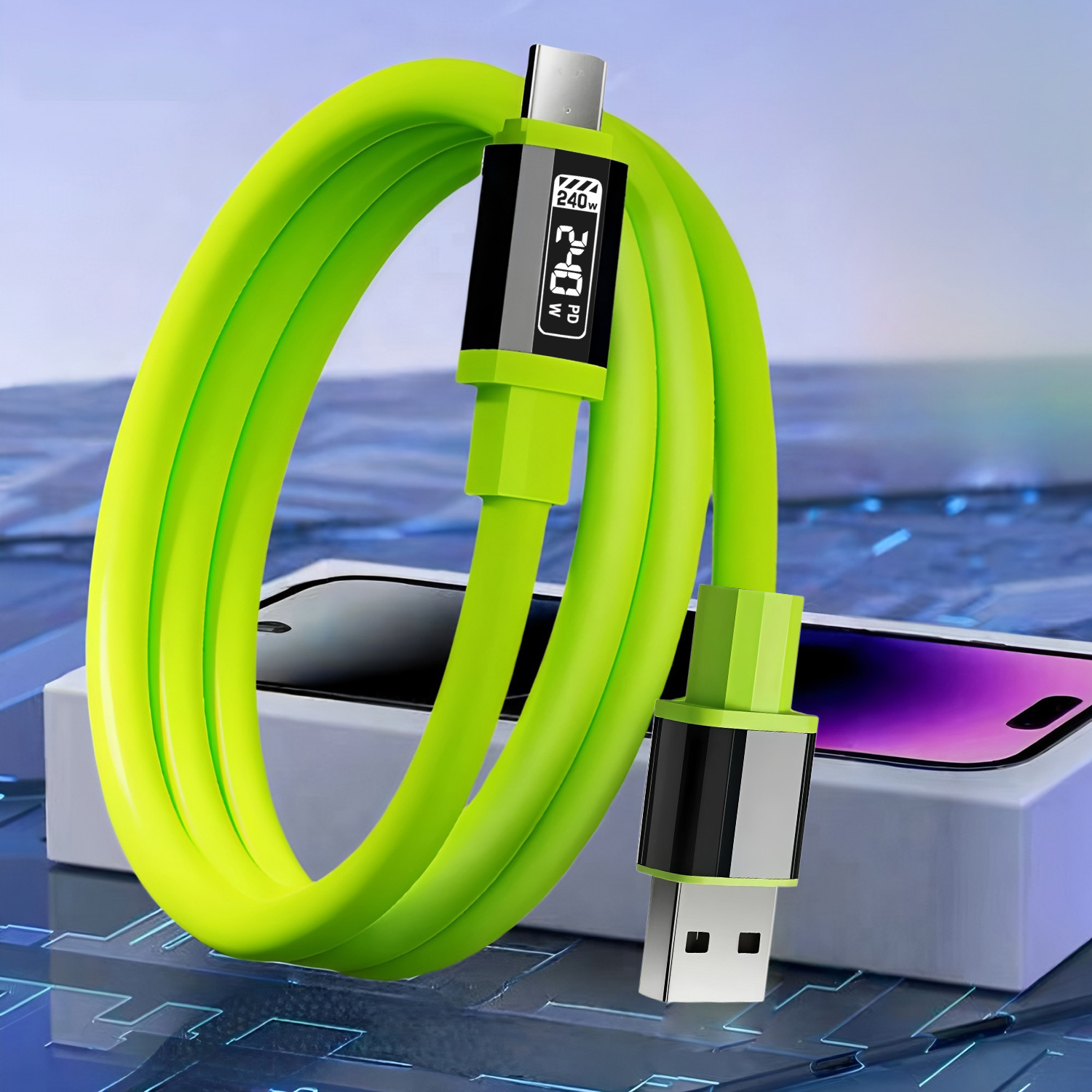 240w schnellladekabel für iphone 15, 16, 17, android, usb-typ-c-ladekabel, mehrere usb-ladekabel, usb-typ-c-kabel