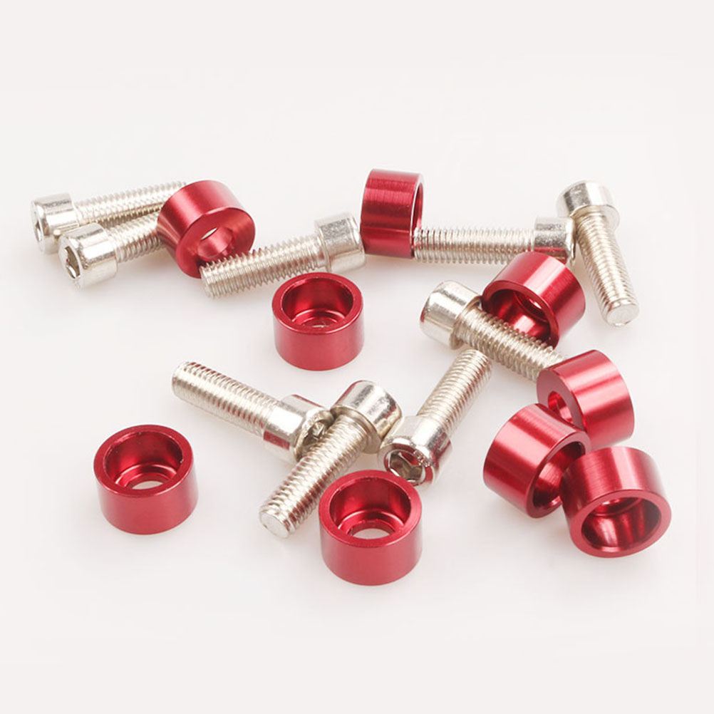 18pcs/set Intake Manifold Cup Washer Red Decoration Durable Aluminium Alloy Screw Cup Washer Gasket for Auto Vehicle Car A30