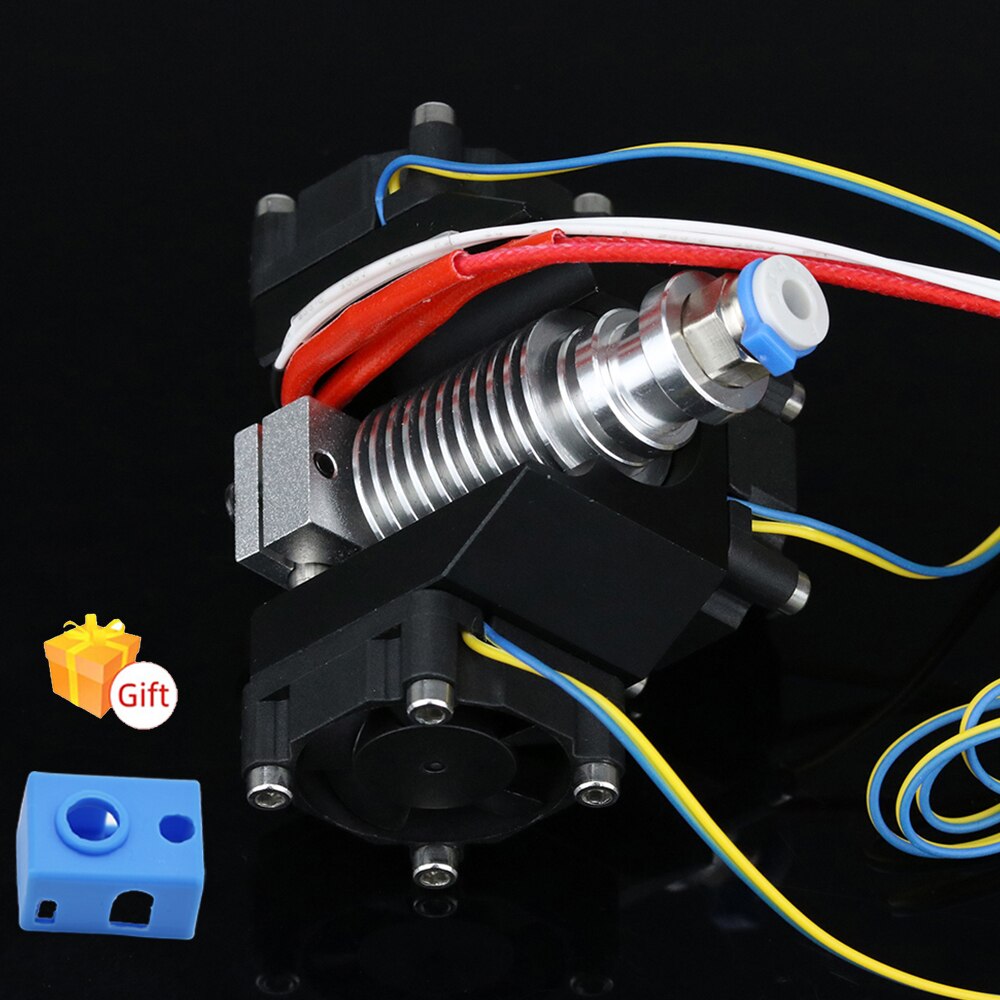 kit de tête d'impression E3D V6 en métal hotend, avec 3PC 3010 ventilateurs, dissipateur de chaleur circulaire et conduit de ventilateur de refroidissement