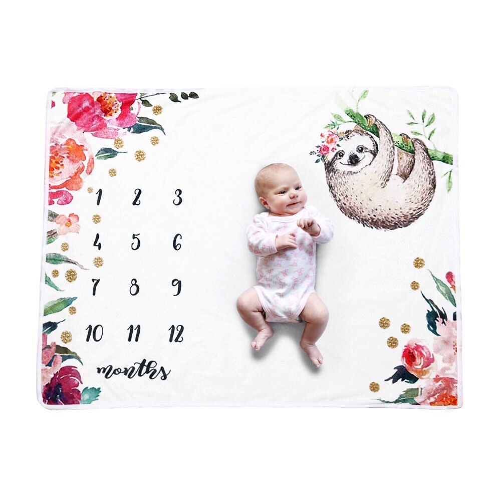 Zachte Baby Baby Milestone Foto Props Achtergrond Dekens Spelen Matten Achtergrond Doek Kalender Foto Accessoires Nordic: B12-100x75CM