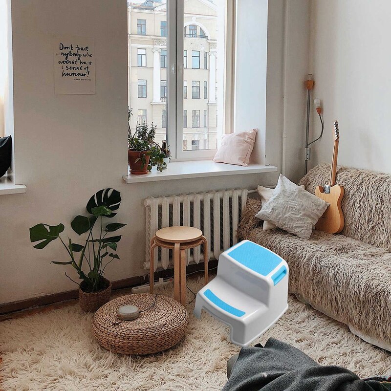 2 Step Stool for Kids - Childrens,Toddler Stool with Slip Resistant Soft Grip for Safety As Bathroom Toilet Potty Training Stool