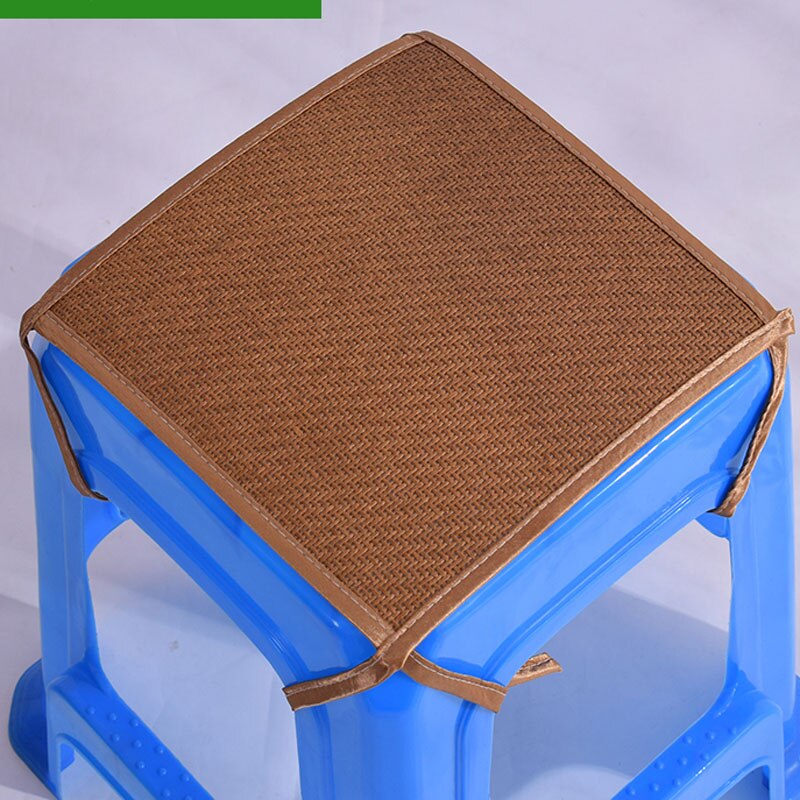 Esterilla cuadrada de ratán para niños, cojín fresco de verano, taburete para guardería, almohadillas para asiento, antideslizantes, transpirables, para casa, oficina, silla de comedor, antisuciedad C