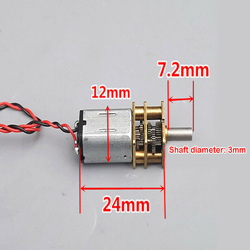 Micro N20 Gear Motor Dc 3V 3.7V 6V 9V 36-108 Rpm Trage Snelheid Miniatuur precisie Metalen Gear Reducer Box Diy Robot 24 Mm * 12 Mm