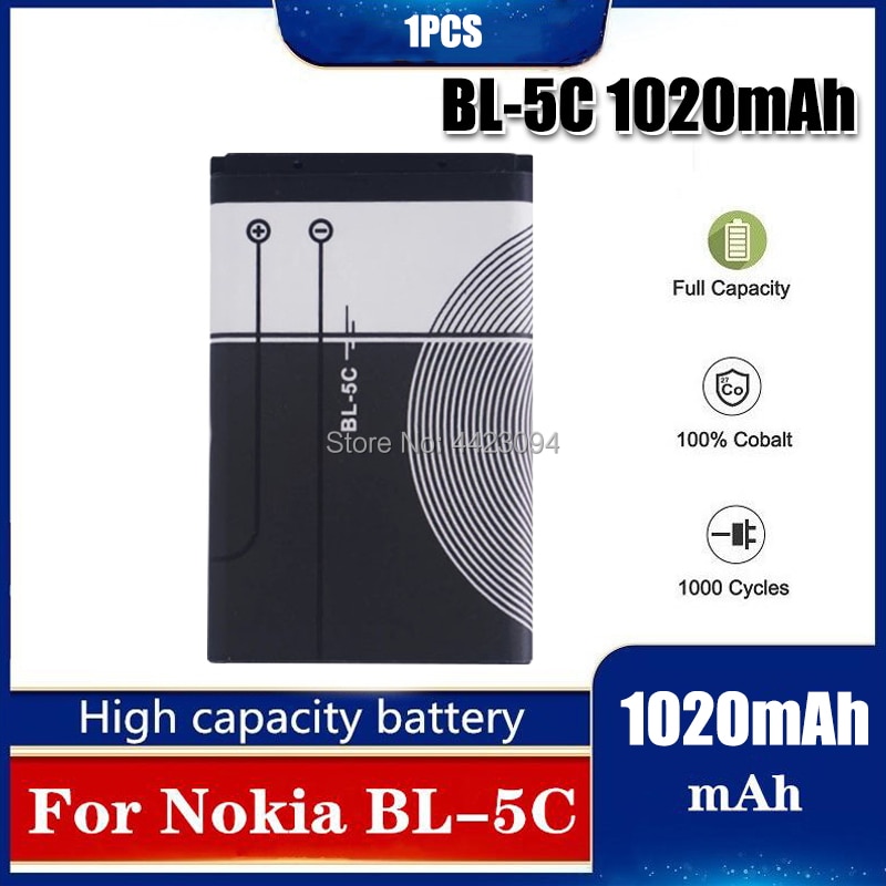 1Pc BL-5C BL5C Bl 5C Vervangende Li-Ion Lithium Batterij 1020Mah Batterijen Voor Nokia 1112 1208 1600 2610 2600 n70 N71