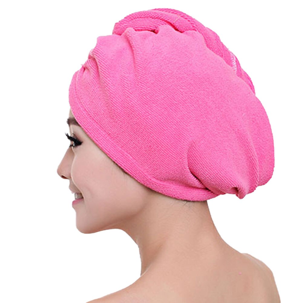 Hurtigtørrende hurtigt håndklæde, blødt, tykt, absorberende brusebad, hat, direr cap: Rød