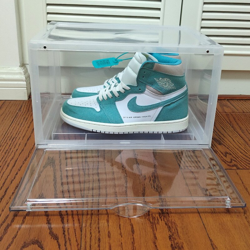 Baffect 1 pak transparante schoenendoos plastic schoenendoos organizer voor schoenenblikhouder  eu46 sportschoenen stapelbaar schoenenrek: 1 pc zijdeuren wit