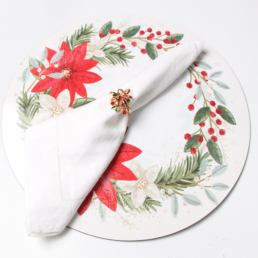 Hjorte servietringe, guld serviet spændeholder til jul blomst servietringe til taksigelse køkken afslappet formelt hjem