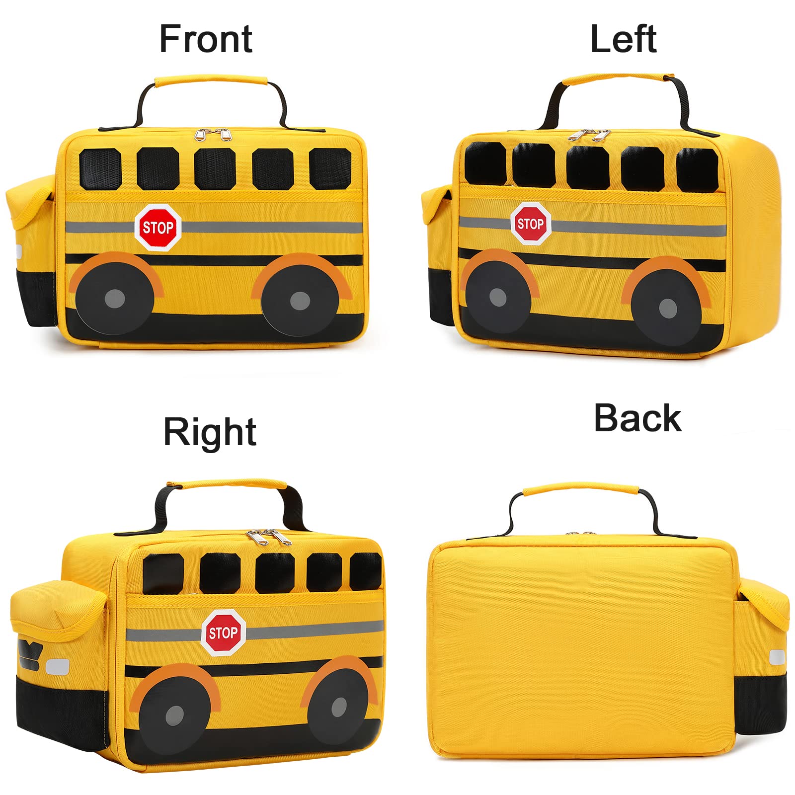 Children's Lunch Bag for Kids Cute 3D Bus Thermal Insulated Small Lunch Box Leakproof Boys Girls Toddler School Tote Bag