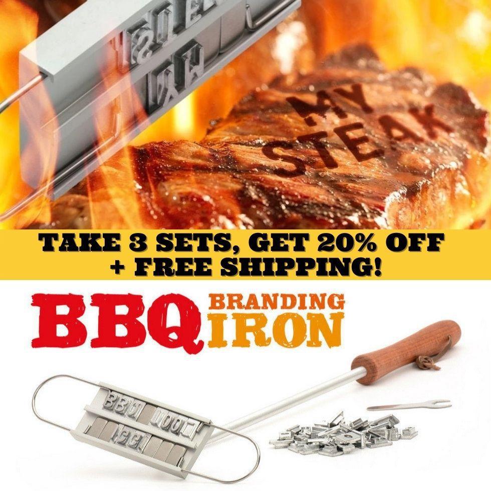 BBQ ferro da stiro 55 lettere barbecue fai-da-te lettera stampata BBQ bistecca strumento carne griglia forchette accessori per utensili da barbecue roba da cucina