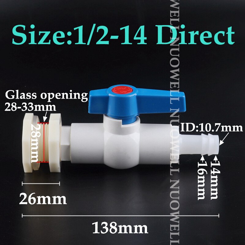 1Set 1/2 &quot;3/4 4-25Mm Aquarium Pagode Connector Combinatie Valve Aquarium Afvoer Joint Aquarium slang Drainage Accessoires: 1l2-14
