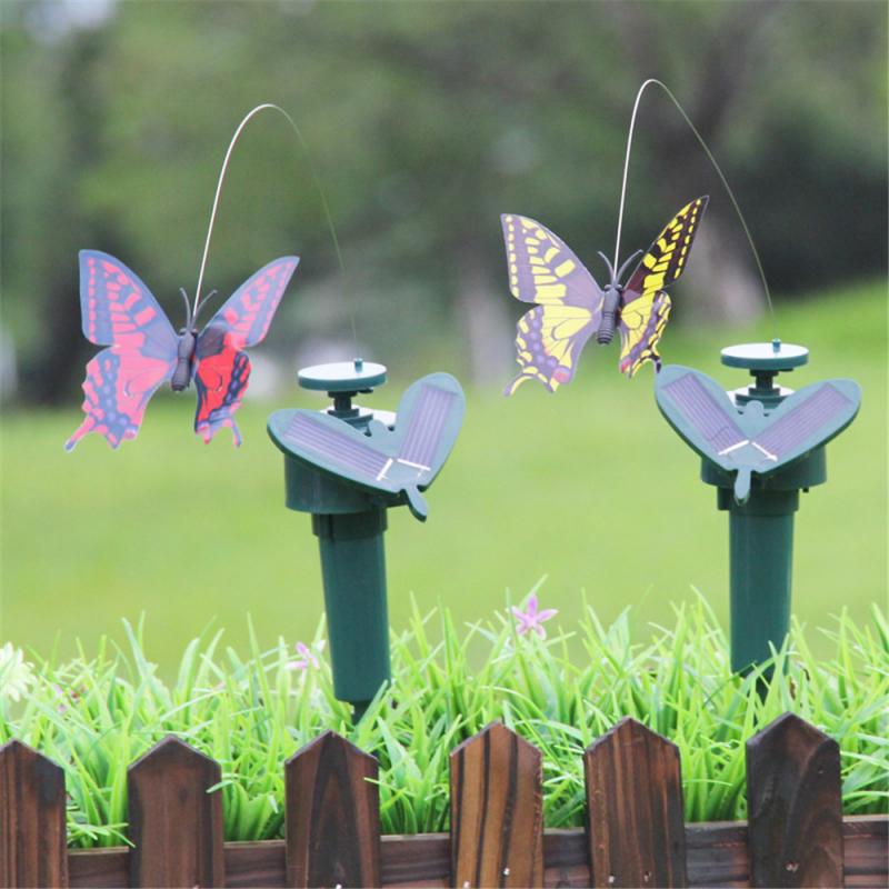 Solar Powered Flying Butterfly Beautiful Vibration Solar Power Dancing Flying Fluttering Butterflies Hummingbird Garden Decor