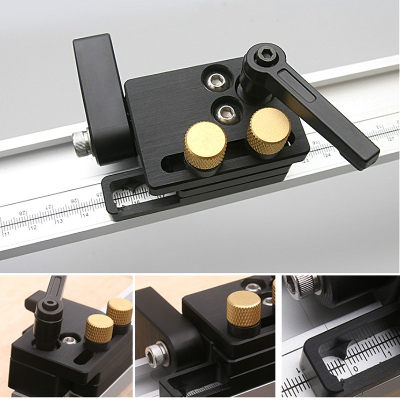 T-track 300-800mm with Wood Screws Aluminum Alloy Double Cut Profile Universal with Predrilled Mounting Holes -Woodworking Tools