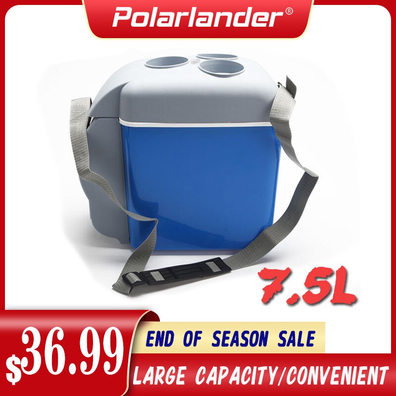 Electranics 7.5L Mini Car Refrigerator 12V in Blue Multi-Function Portable Geladeira for Cars Fridge for Travel RV Cooler Warmer