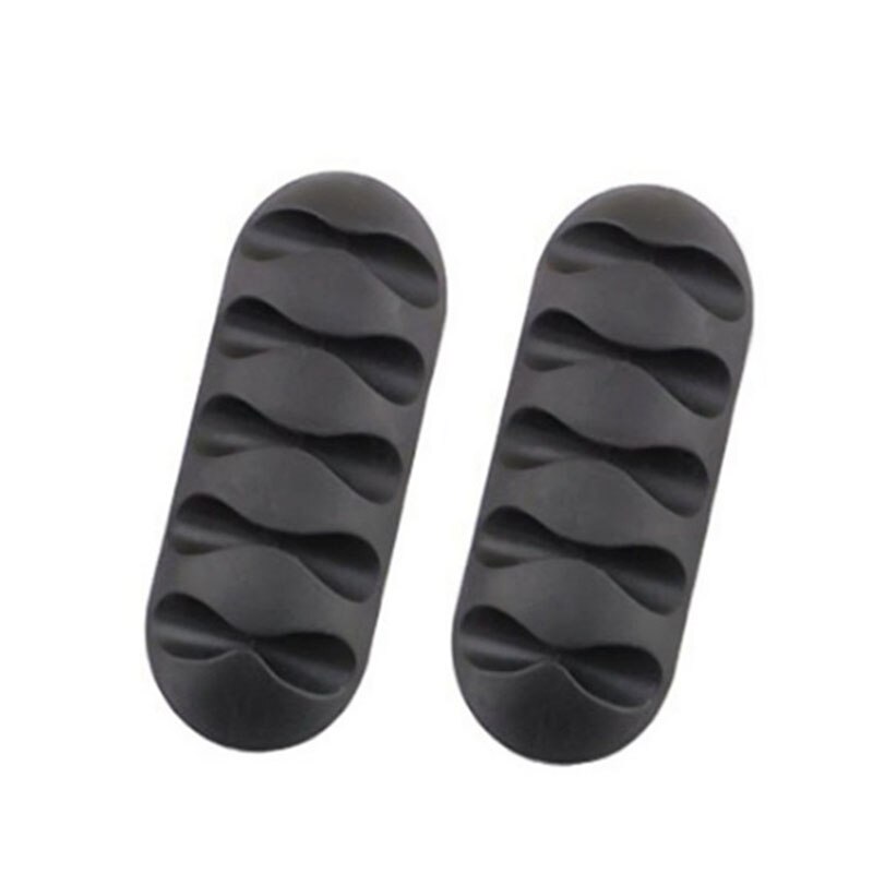 Cable Holder Protector Organizer Desktop Management Finishing Desktop Plug 5 Holes Strip Silicone Wire Retention Clips For Home