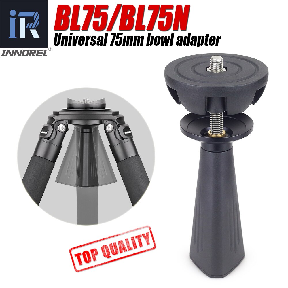 Universal Aluminum Alloy Bowl Adapter Half Ball Flat to Tripod Bowl for Tripod Fluid Head DSLR Camera 75mm Bowl