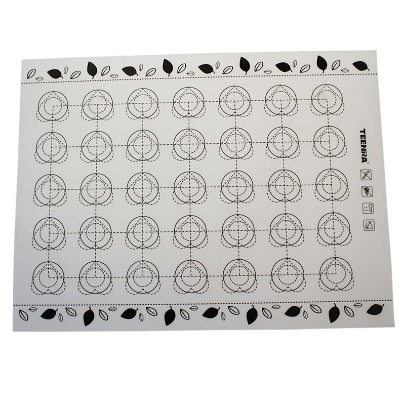TEENRA 1Pcs 40x30cm Marcaron Silicone Baking Mat Non-stick Silicone Baking Sheet Large Rolling Mat Baking Liners Pastry Tools: Black 40x30cm