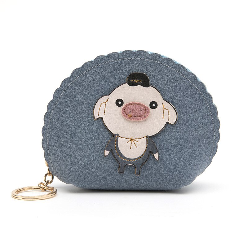 Woman Wallet Animal Cute Decor Coin Purses Girls Key Zipper Change Pouch Mini ID Credit Card Holder Pu Leather